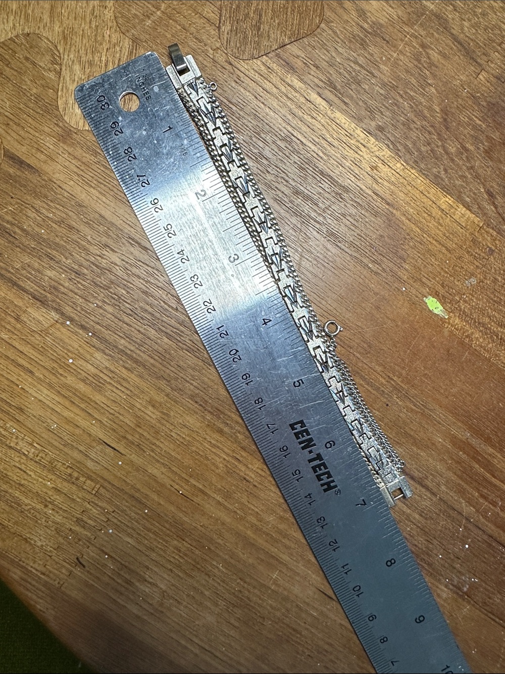 Textured Silver Link Bracelet with Rope Edge - Picture 5 of 5